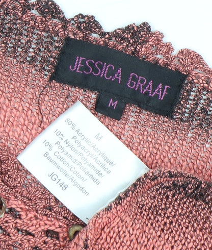 Jessica Graaf Women's Pink Striped Cardigan Medium