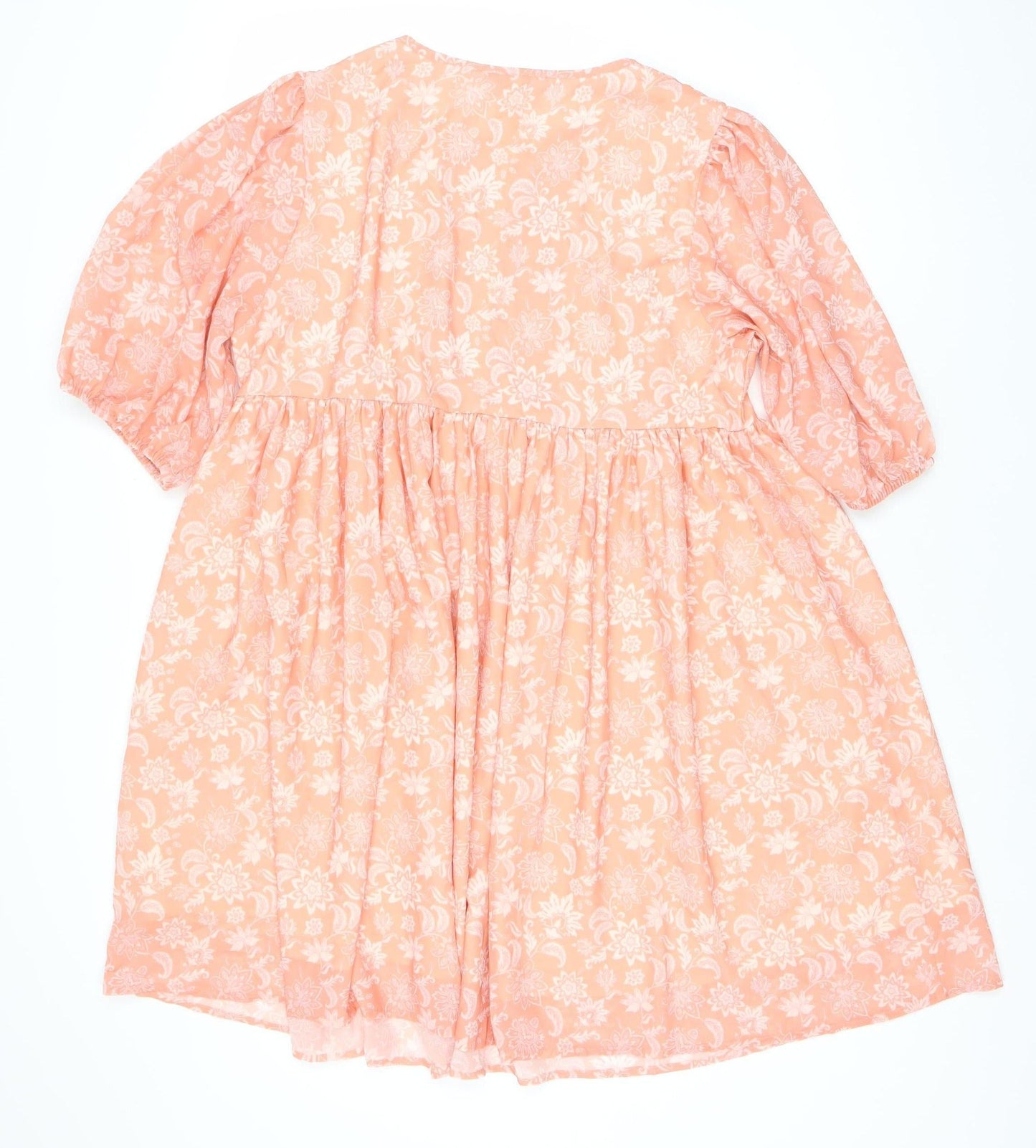 CUPSHE Orange Floral Fit & Flare Dress - M, Women's Summer Fashion