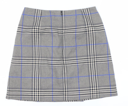 Marks and Spencer Women's Grey Plaid Skirt Size 10
