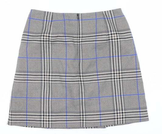Marks and Spencer Women's Grey Plaid Skirt Size 10