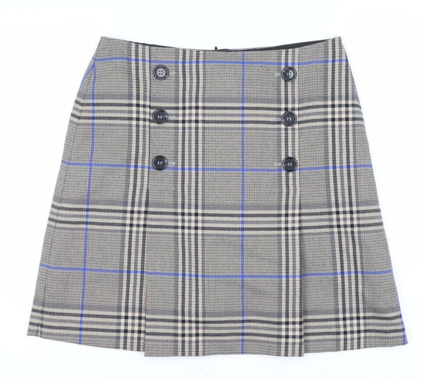 Marks and Spencer Women's Grey Plaid Skirt Size 10