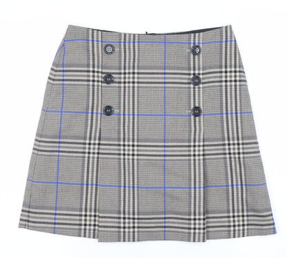 Marks and Spencer Women's Grey Plaid Skirt Size 10