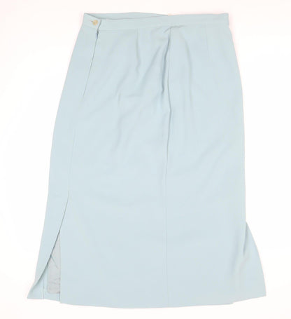 Marks and Spencer Women's Blue Midi Pencil Skirt Size 18