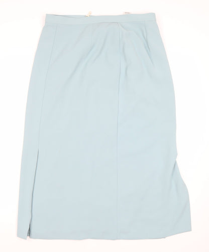 Marks and Spencer Women's Blue Midi Pencil Skirt Size 18