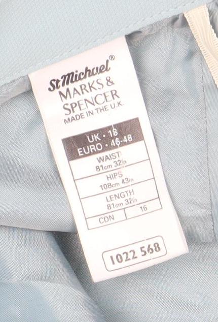 Marks and Spencer Women's Blue Midi Pencil Skirt Size 18