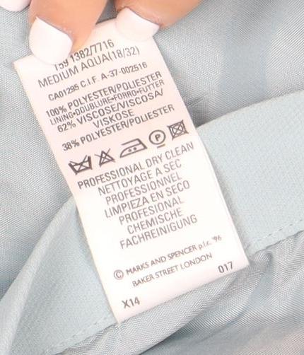 Marks and Spencer Women's Blue Midi Pencil Skirt Size 18