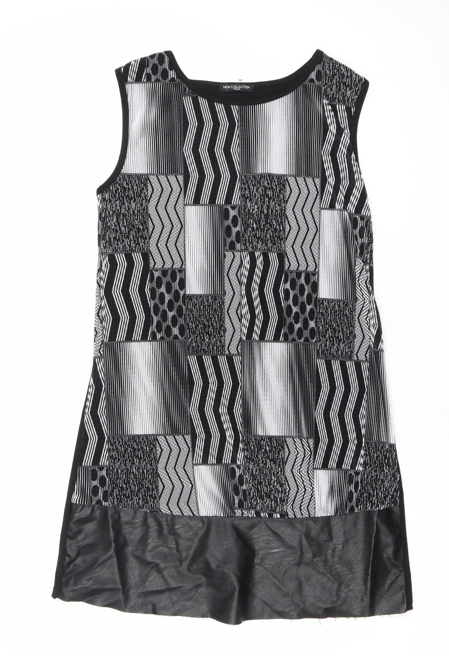 New Collection Italy Women's Black Geometric Casual Dress