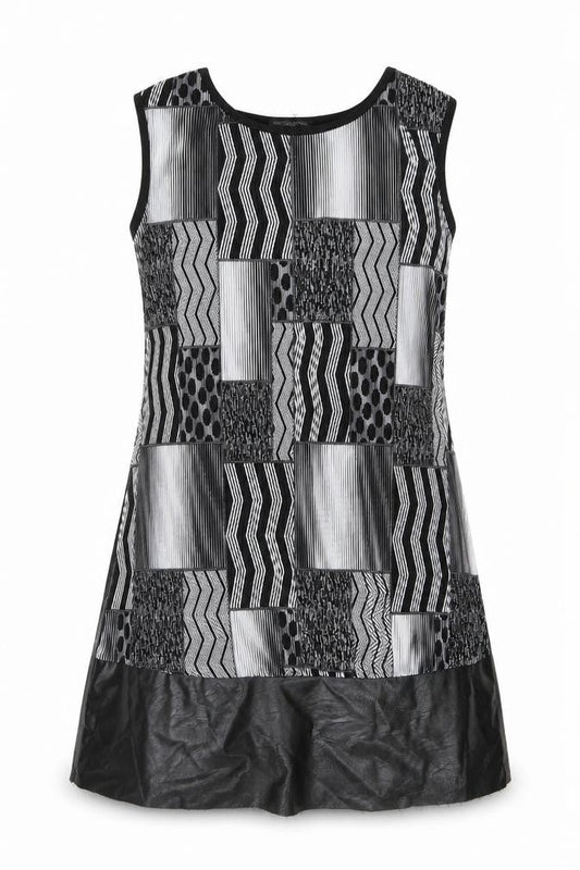 New Collection Italy Women's Black Geometric Casual Dress