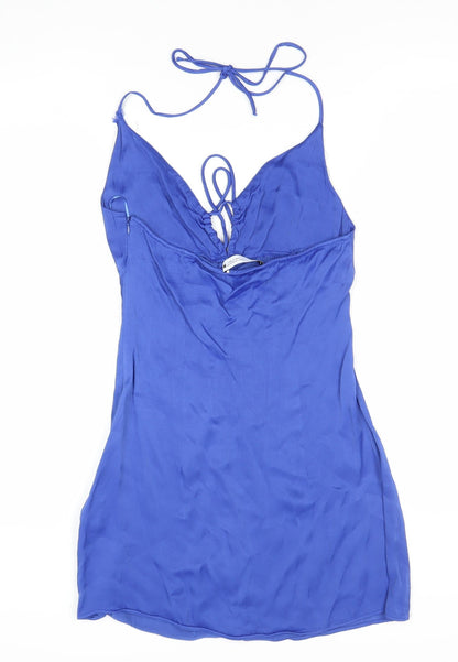Zara Women Blue Halter Slip Dress Size 12
