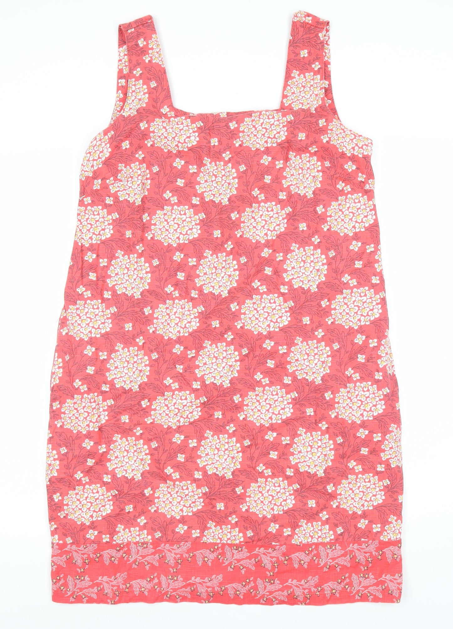 Next Women's Red Floral Sleeveless Dress Size 12