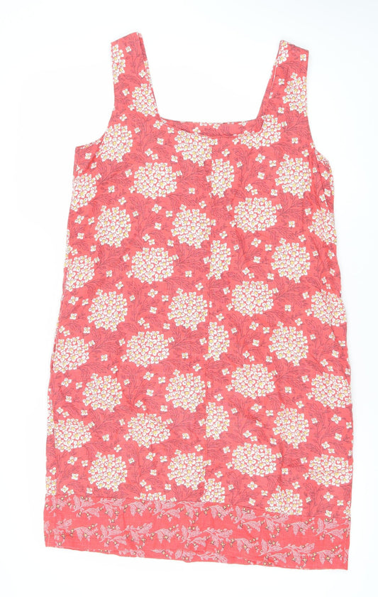 Next Women's Red Floral Sleeveless Dress Size 12