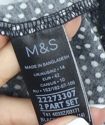 Womens UK Size 14 Marks and Spencer Black Basic T-Shirt
