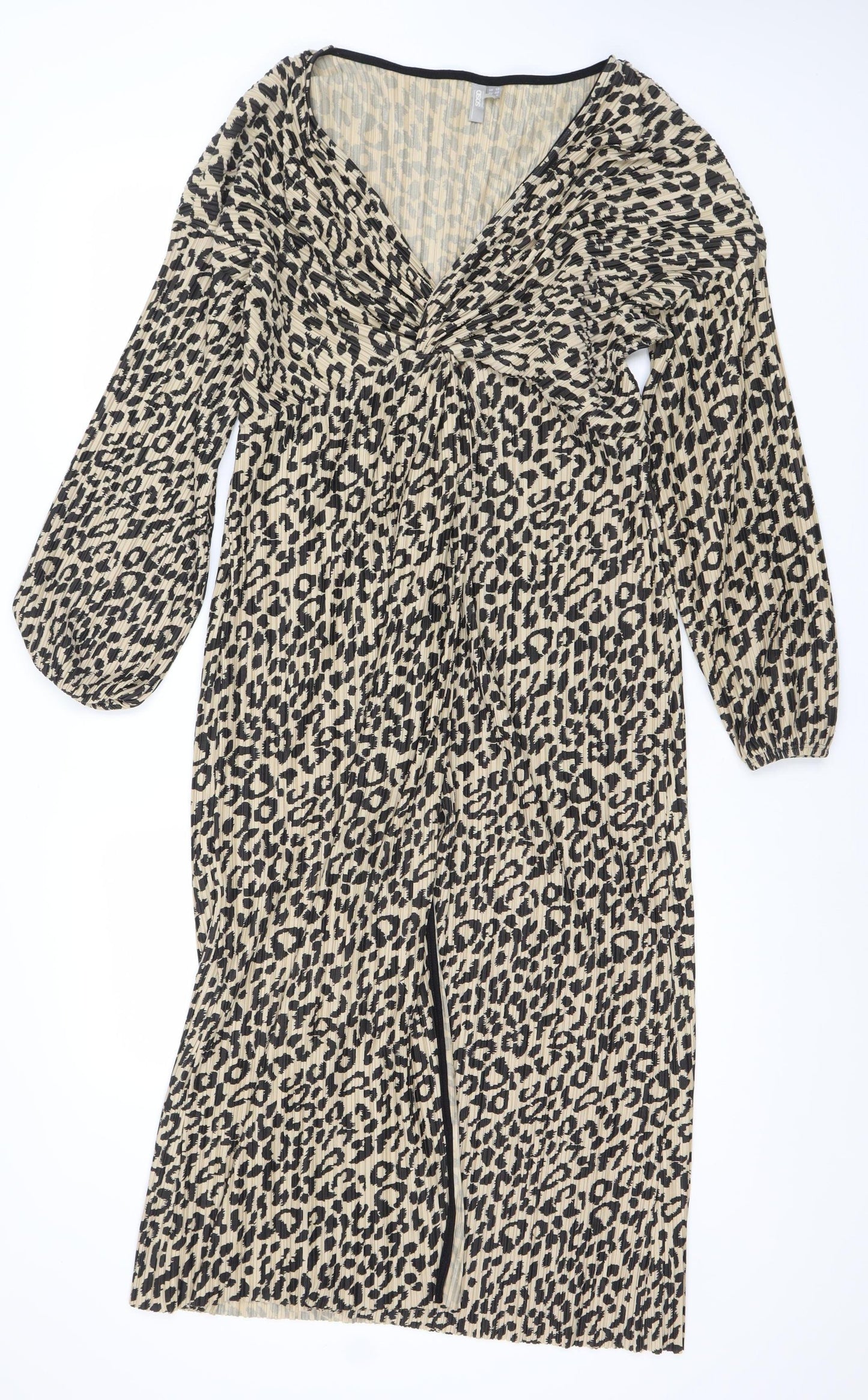 SOSO Women's Beige Animal Print Dress Size 12