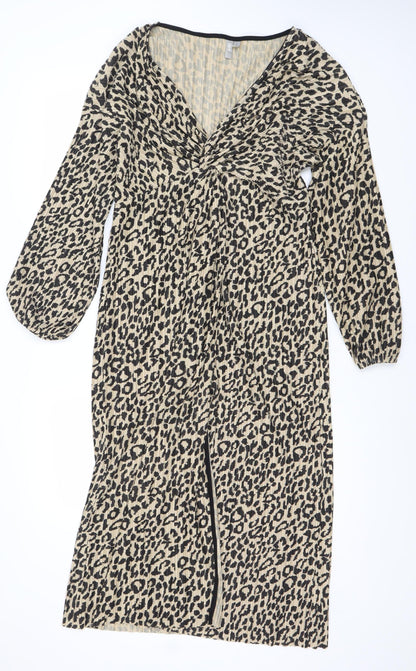 SOSO Women's Beige Animal Print Dress Size 12