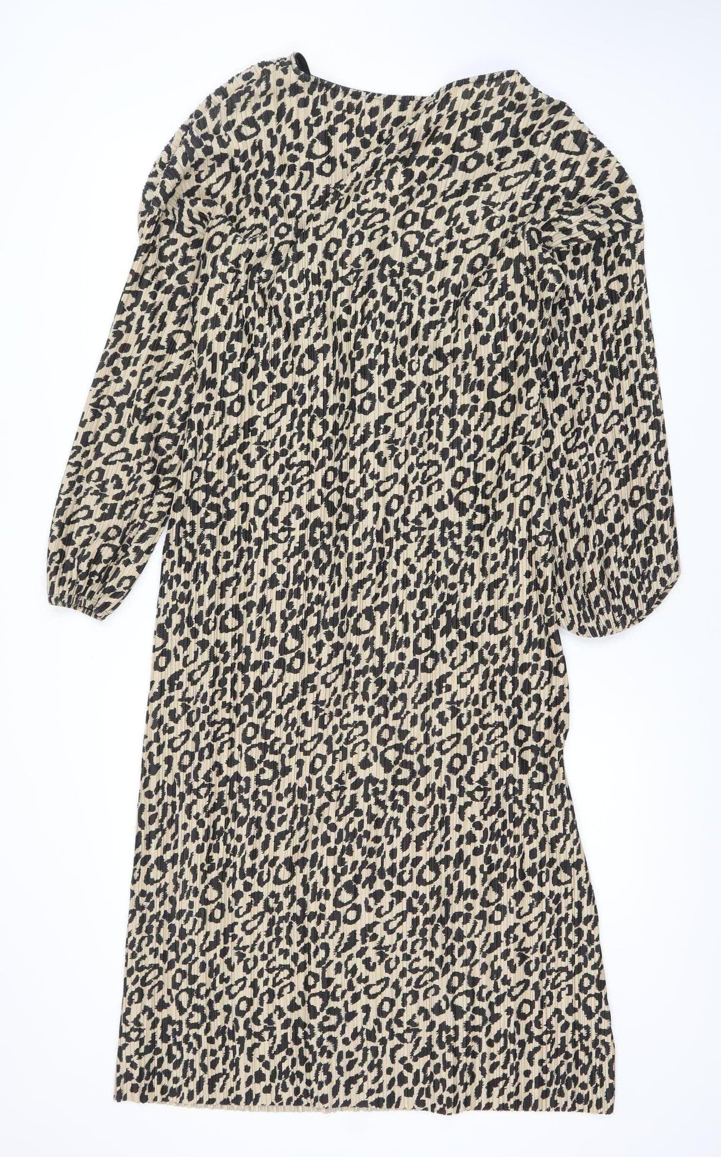 SOSO Women's Beige Animal Print Dress Size 12