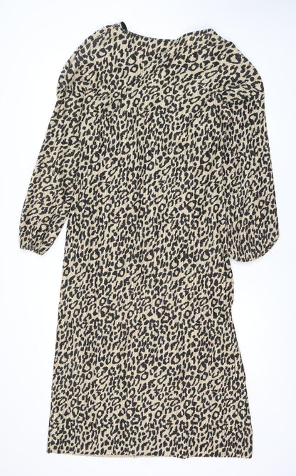 SOSO Women's Beige Animal Print Dress Size 12