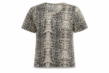Front view of Boguar Women's Multicoloured Animal Print Top