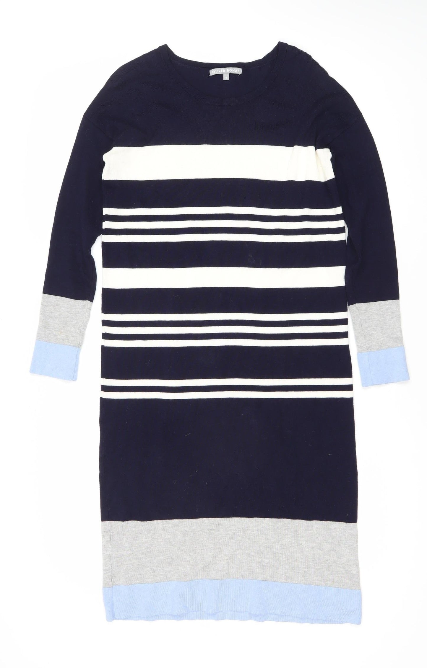 Oliver Bonas Women's Striped Knit Dress, Size 8, Multicoloured