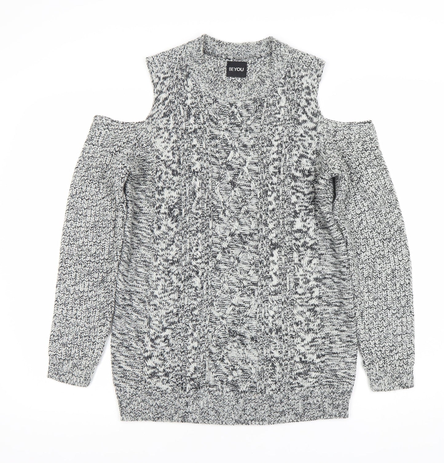 Womens UK Size 12 BE YOU Grey Jumper Jumper