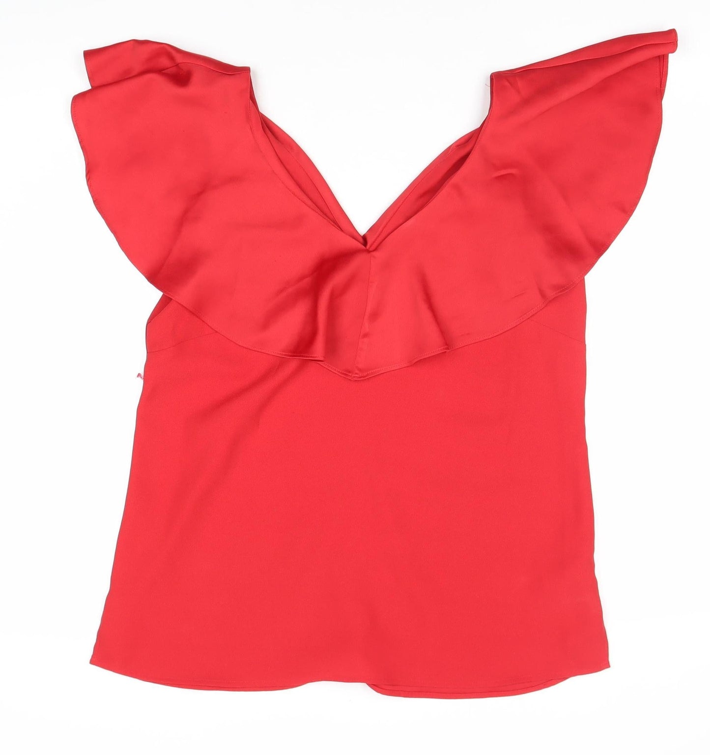 Coast Women's Red V-Neck Sleeveless Top Size 12