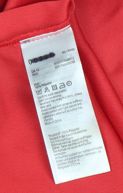 Coast Women's Red V-Neck Sleeveless Top Size 12