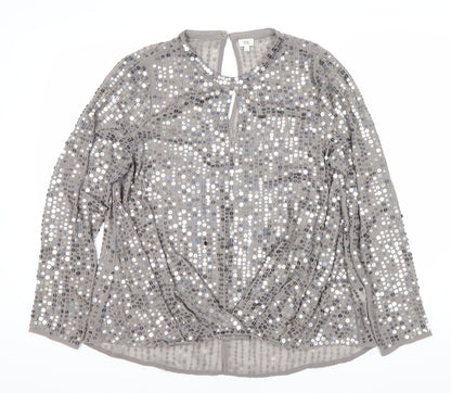 Womens UK Size 12 River Island Grey  Blouse
