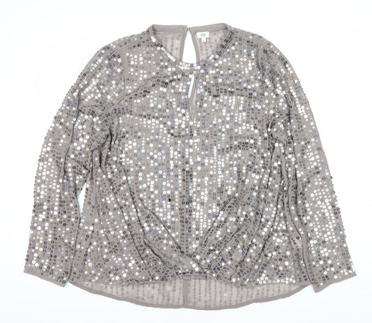 Womens UK Size 12 River Island Grey  Blouse