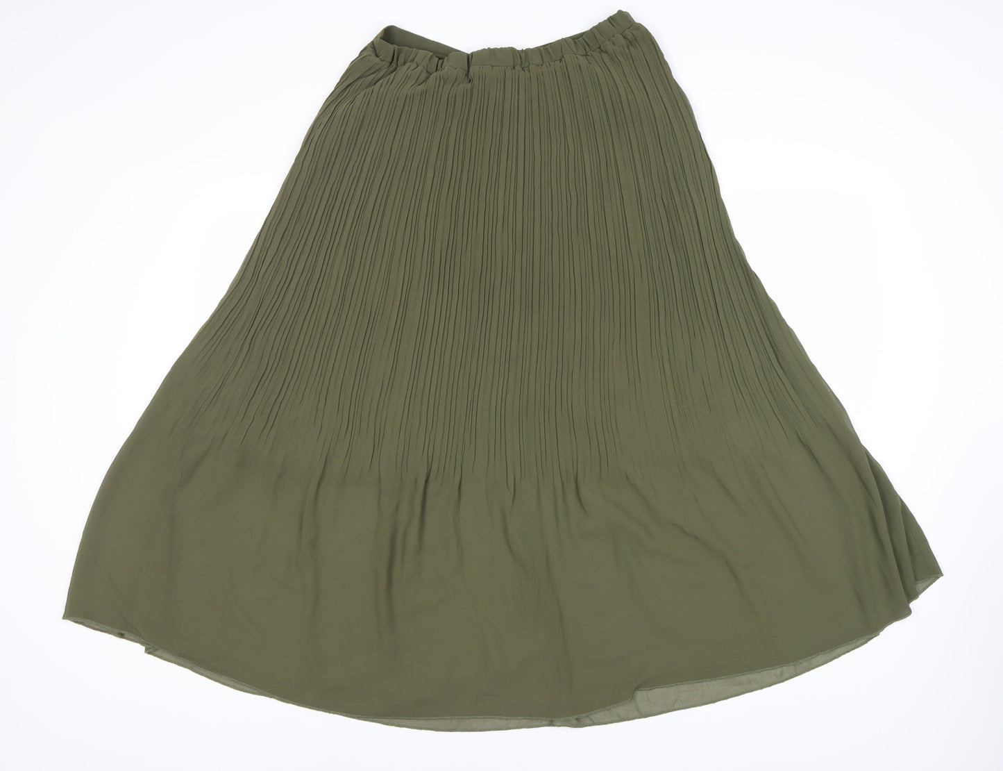 New Look Women's Green Pleated Midi Skirt, Size 14