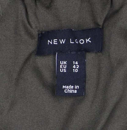 New Look Women's Green Pleated Midi Skirt, Size 14