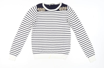 Womens UK Size XS Oasis White Pullover Jumper