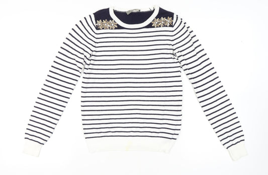 Womens UK Size XS Oasis White Pullover Jumper