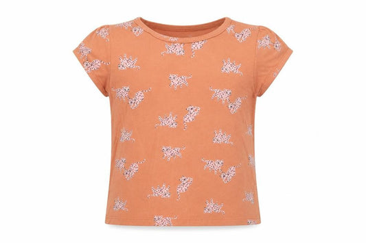 H&M Girls Orange Animal Print T-Shirt, Size: 9-10 Years