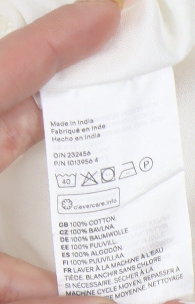 H&M Men’s White Regular Fit Cotton Shirt L Button-Up