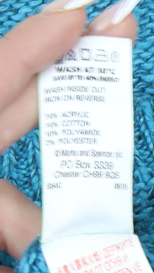 Womens UK Size 14 Marks and Spencer Blue Pullover Jumper