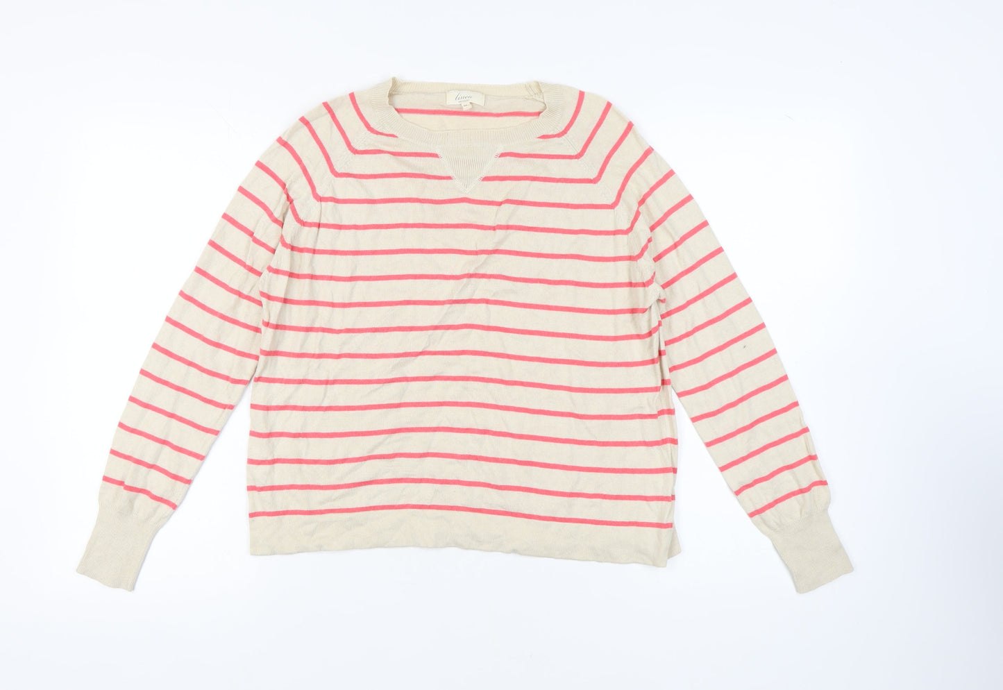 Womens UK Size M Linea Beige Pullover Jumper