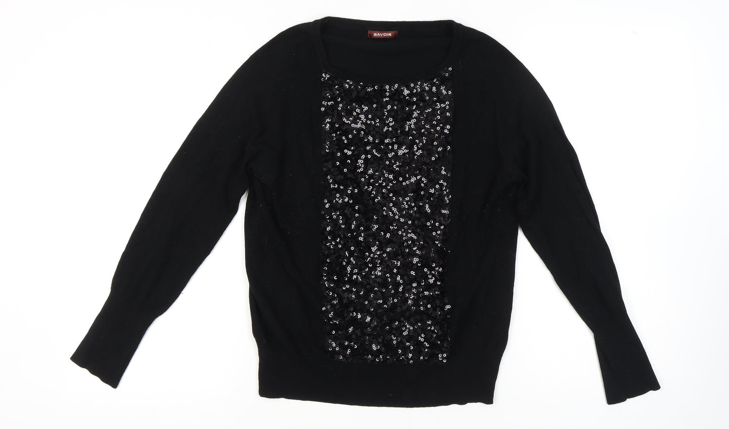Womens UK Size 12 Savoir Black Pullover Jumper