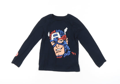 Marks and Spencer Boys Blue Captain America T-Shirt, 5-6 Years