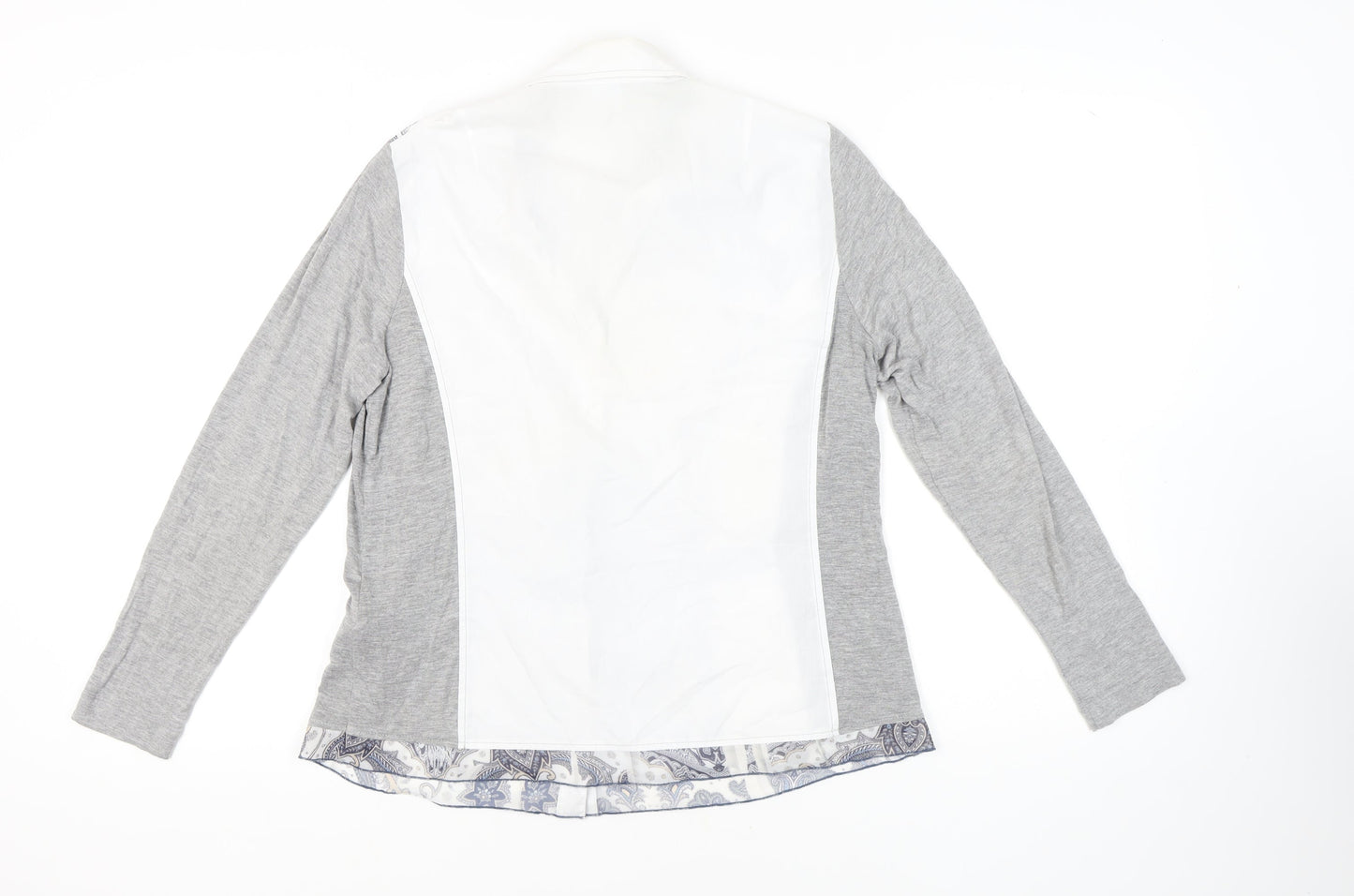Stenau Women's Grey Button-Up Paisley Shirt Size 12