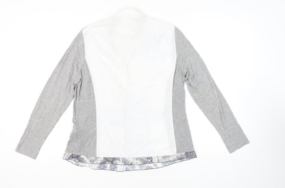 Stenau Women's Grey Button-Up Paisley Shirt Size 12