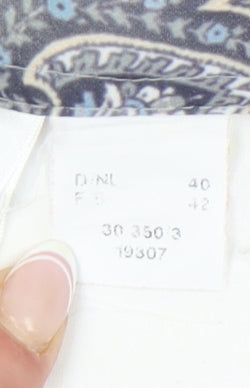 Stenau Women's Grey Button-Up Paisley Shirt Size 12