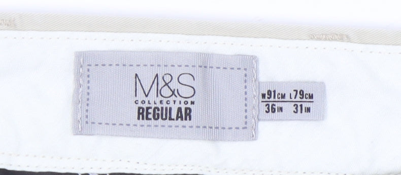 Marks and Spencer Men's Beige Chino Trousers, Size 36