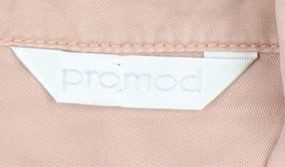 Promod Women's Beige Button-Up Shirt Size 14