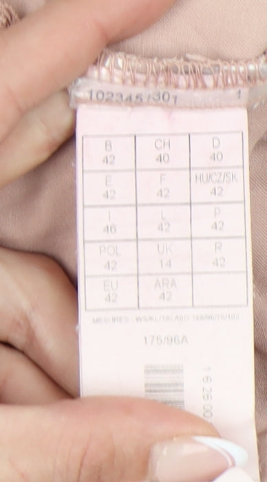 Promod Women's Beige Button-Up Shirt Size 14