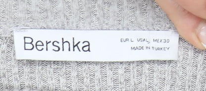Womens UK Size L Bershka Grey Pullover Jumper