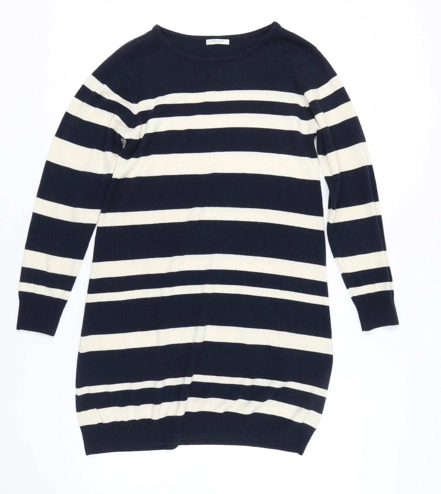 Cinema Club Women's Blue Striped Knit Dress
