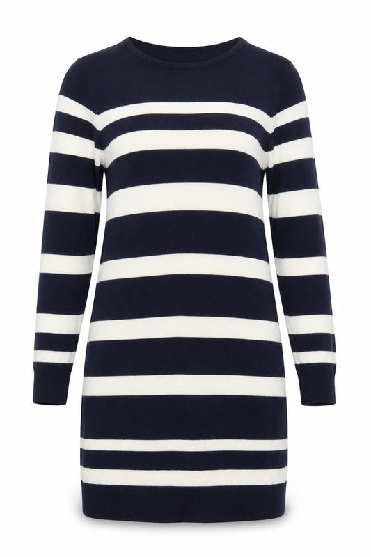 Cinema Club Women's Blue Striped Knit Dress