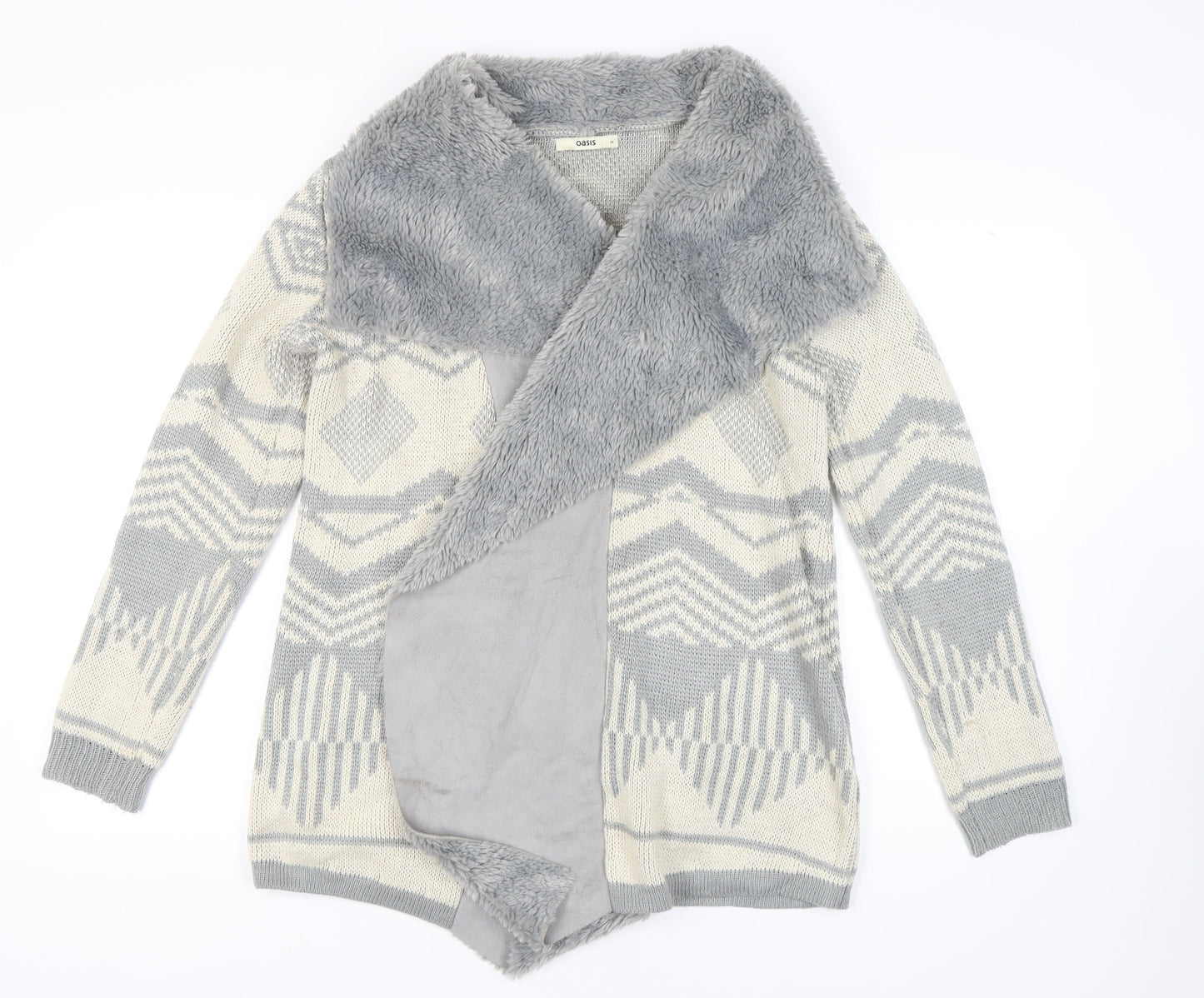Womens UK Size M Oasis Grey Cardigan Jumper