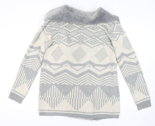 Womens UK Size M Oasis Grey Cardigan Jumper
