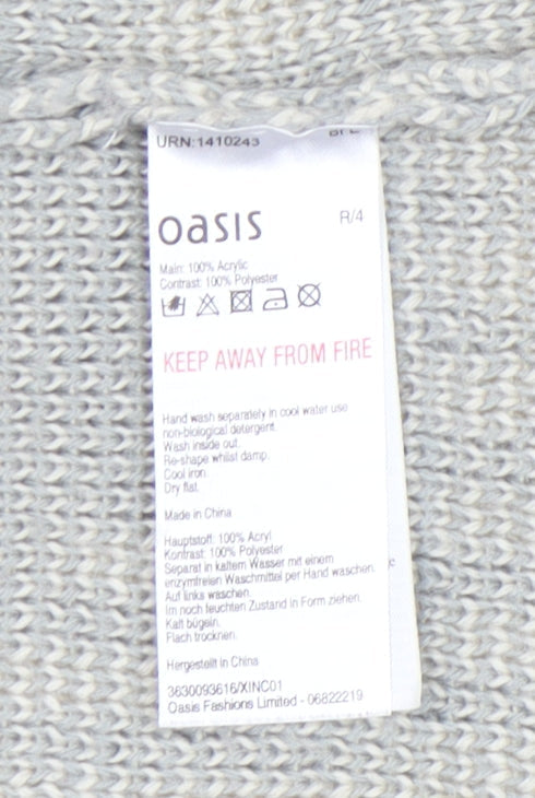 Womens UK Size M Oasis Grey Cardigan Jumper