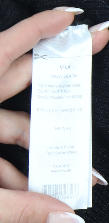 VILA Black Women's XS Knit Dress - Autumn Style
